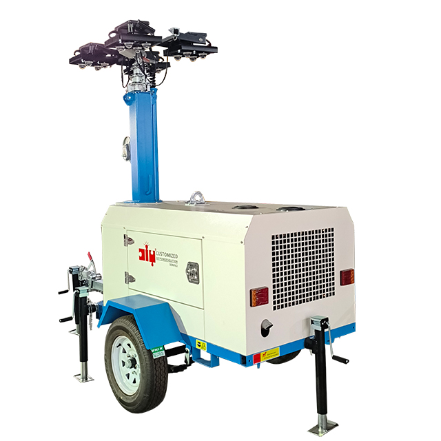 Torre de iluminación LED DLT-10000 6x500W de motor diésel Kohler KDW1003