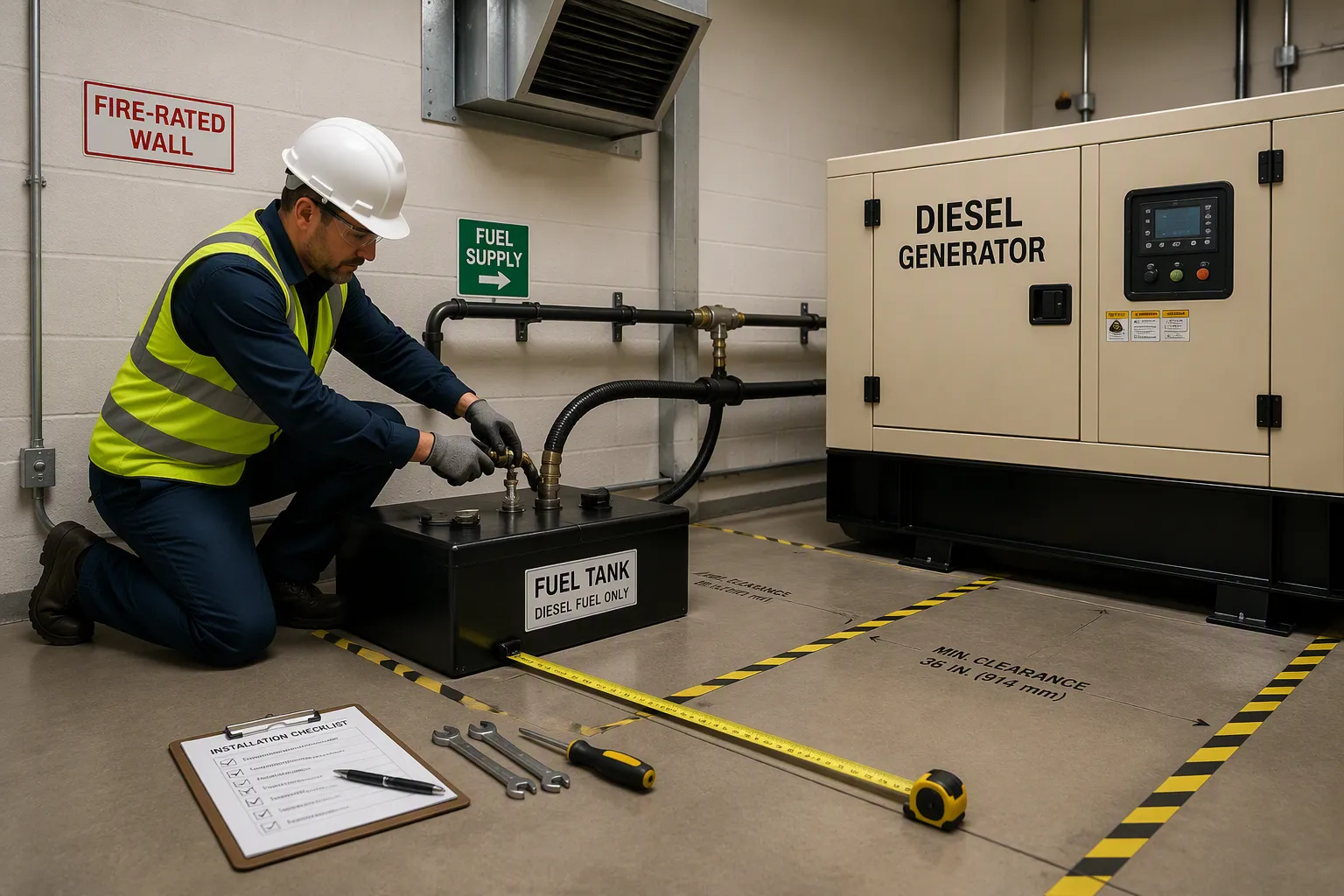 Instalaci&oacute;n de tanques de combustible para grupos electr&oacute;genos
